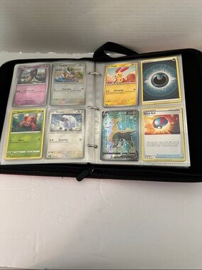 400 Pokemon Trading Cards With Red Zippered Binder 50 Page Binder